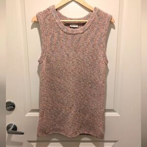 $5 Item! Ella Moss Junior XL Coral Flame Pink and Blue Rainbow Knit Sweater Vest